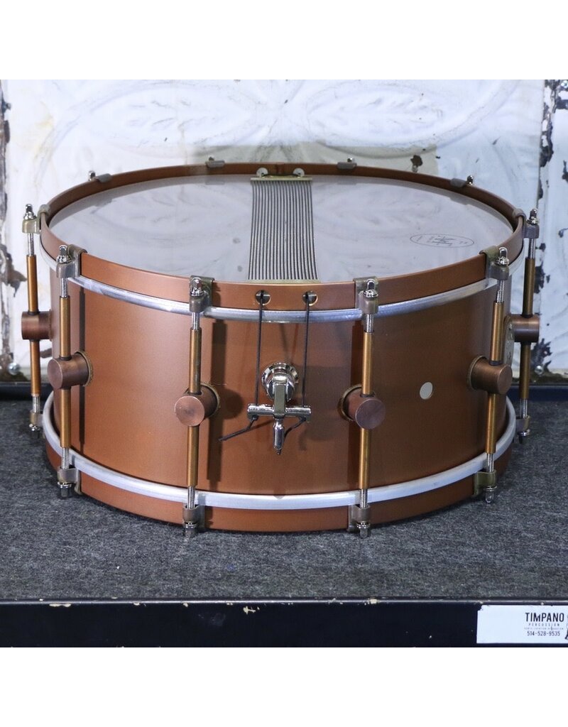 A&F Drum Co A&F Featherweight Snare Drum 14X6.5po - Burnt Orange Patina