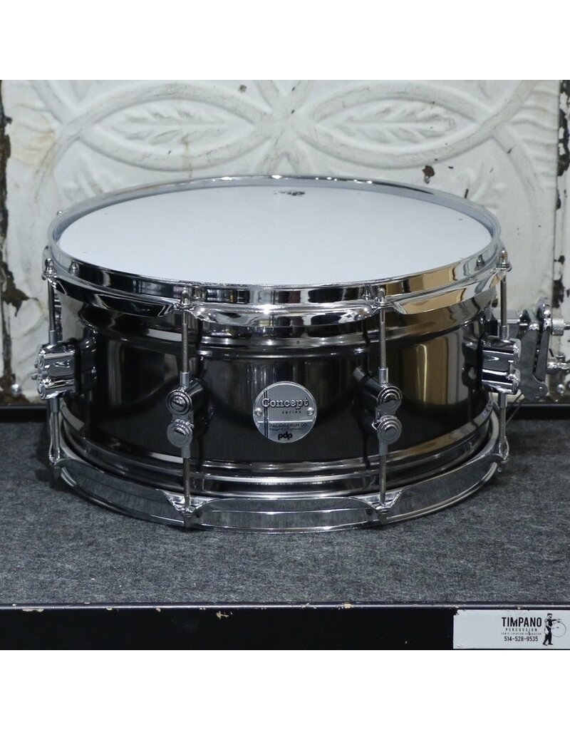 PDP Used PDP Concept Black Nickel Over Steel Snare Drum 13X6.5in