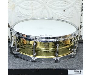 Used Ludwig Hammered Brass Snare Drum 14X5in - tube lugs -  Timpano-percussion