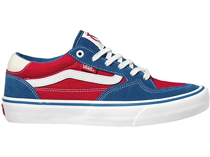 red and navy blue vans