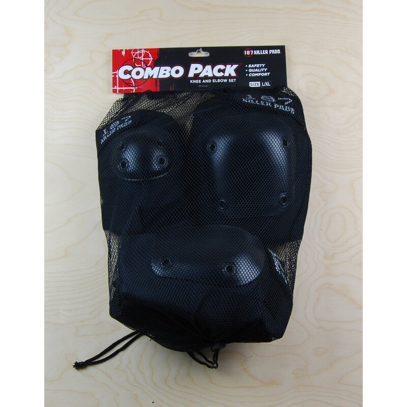 187 187 - Knee/ Elbow Combo Pack Black