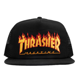Thrasher Thrasher - Flame Embroidered Snapback Black