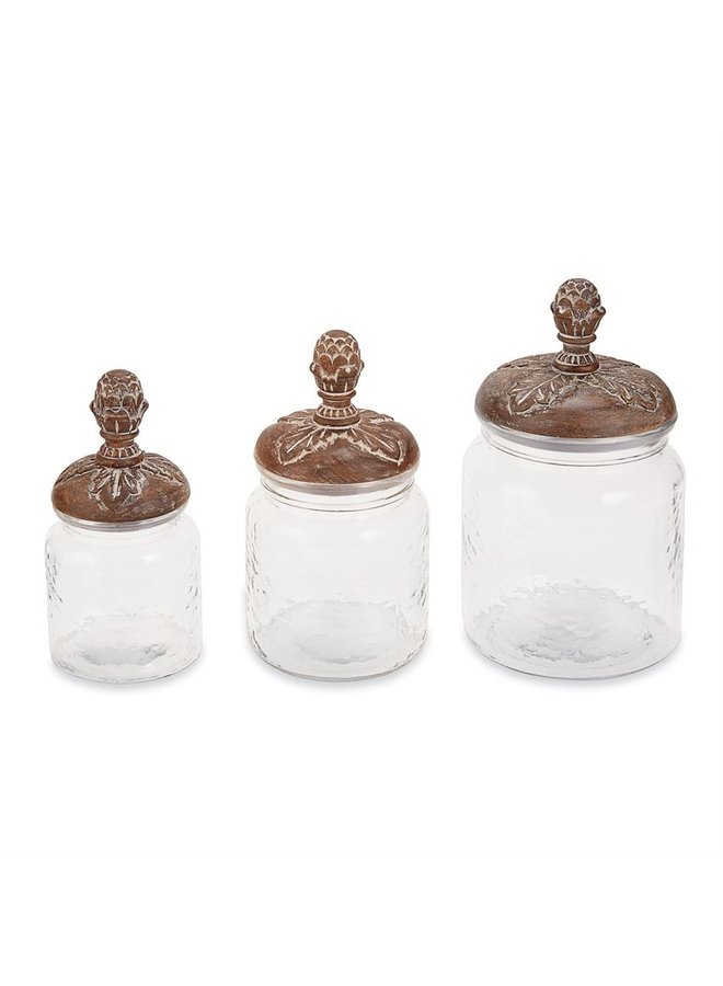 MUD PIE PINE CONE CANISTER SET