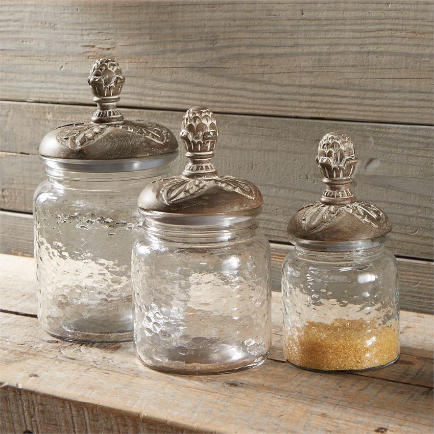 Clear Glass Canister Jar with Lid - 6Dia x 6H