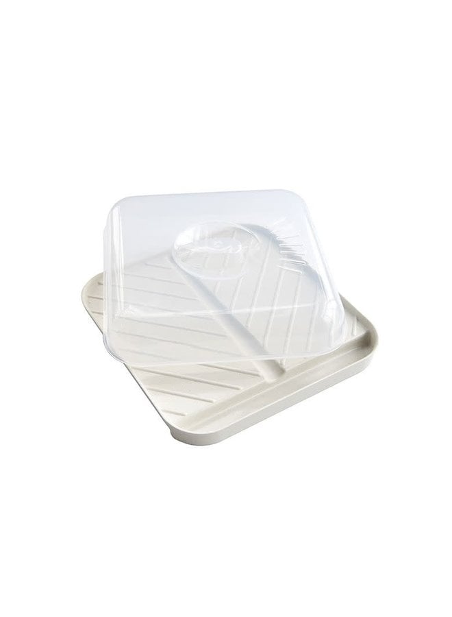 MED SLANTED BACON TRAY W LID