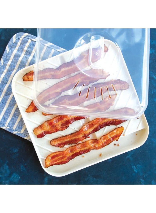 MED SLANTED BACON TRAY W LID