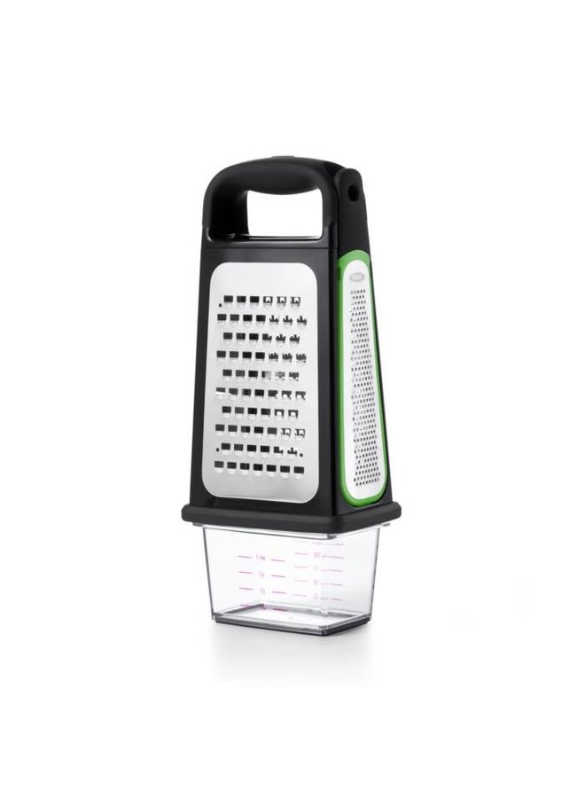 OXO ETCHED BOX GRATER W REMOVABLE ZESTER