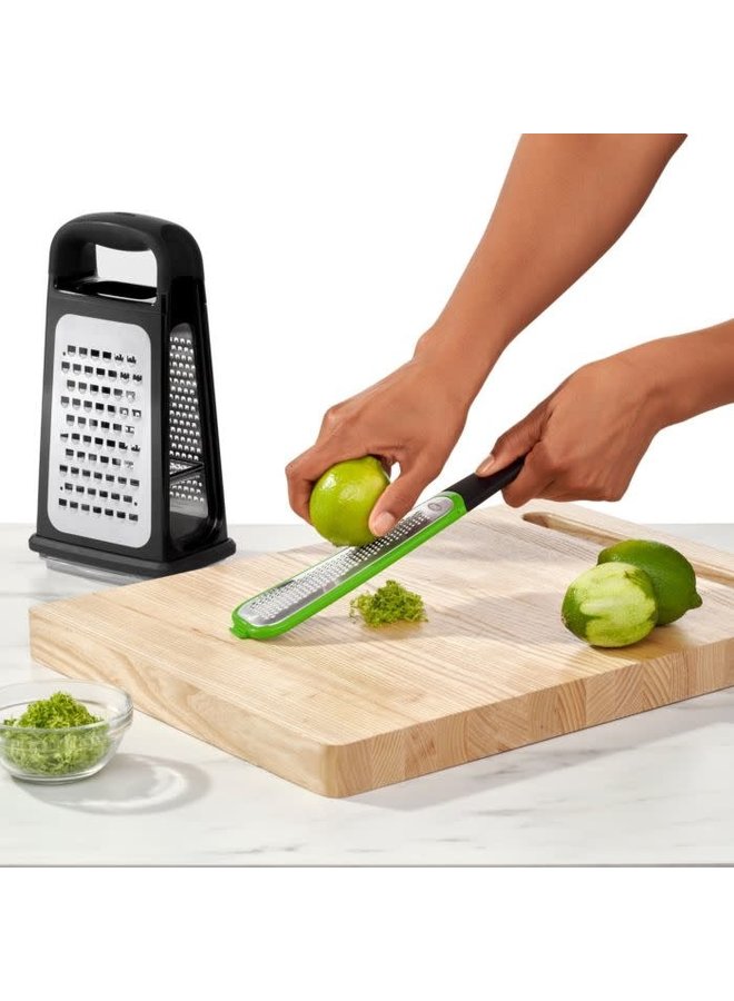 OXO ETCHED BOX GRATER W REMOVABLE ZESTER