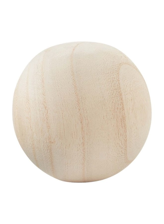PAULOWNIA WOOD BALL DECOR SOLID WHITE