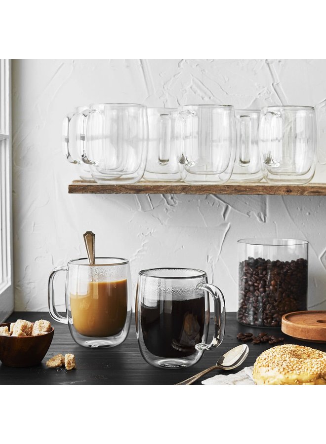 Zwilling Glass Coffee Mug Set of 2 12OZ The Attic Door Home/Bella Vita