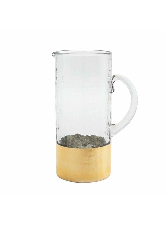 GOLD HAMMERED GLASS PITCHER