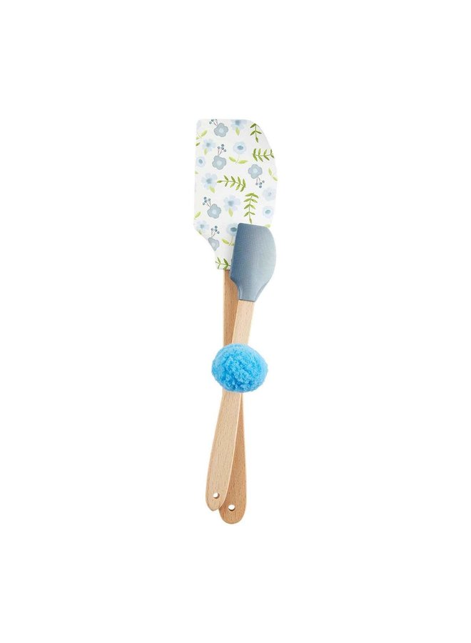 BLUE FLORAL SPATULA SET