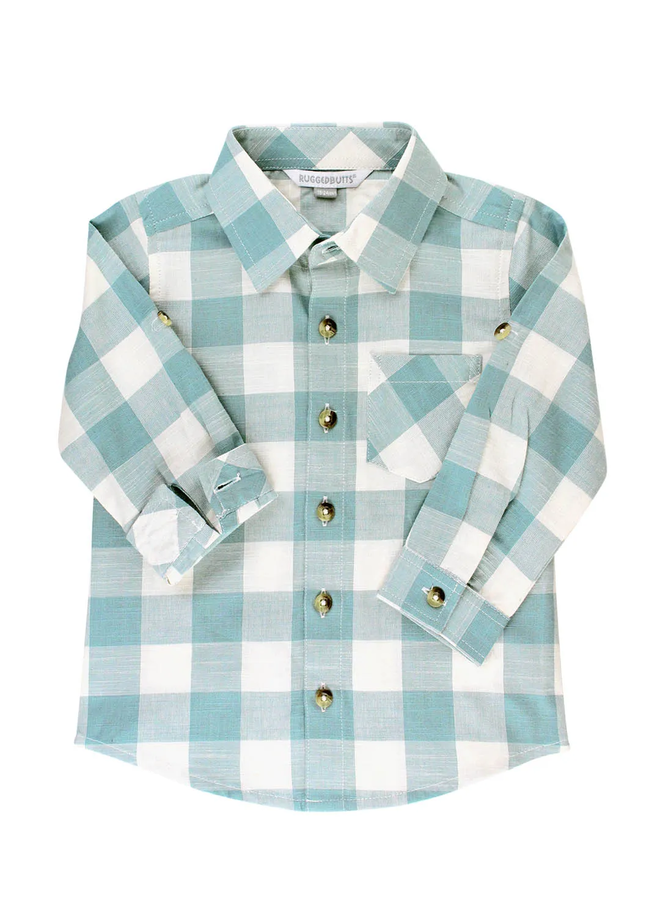 ANTIQUE BLUE PLAID BUTTON SHIRT