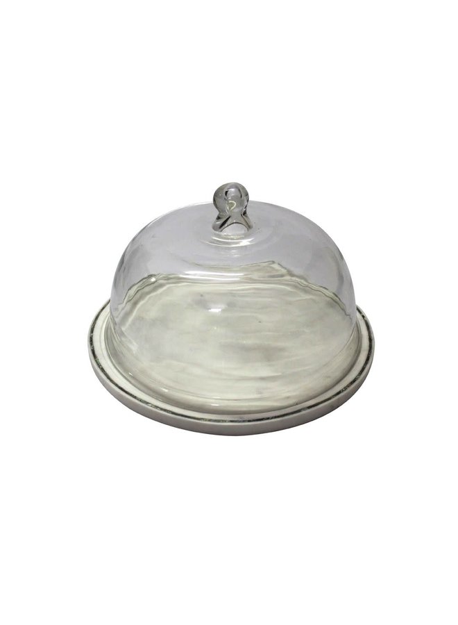 GLASS DOME W MARBLE BASE LG