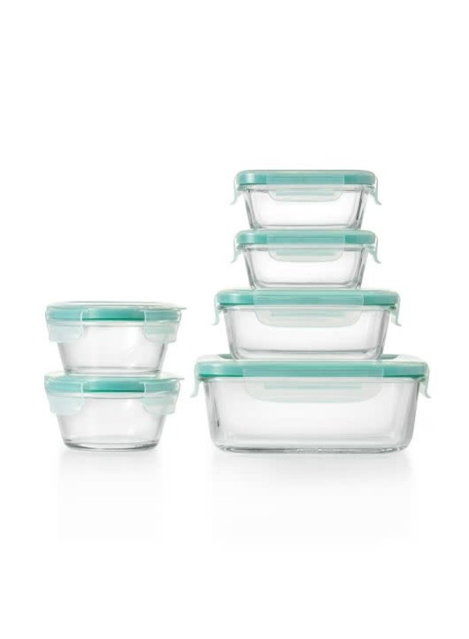 OXO 12 PC SMART SEAL GLASS CONTAINER SET