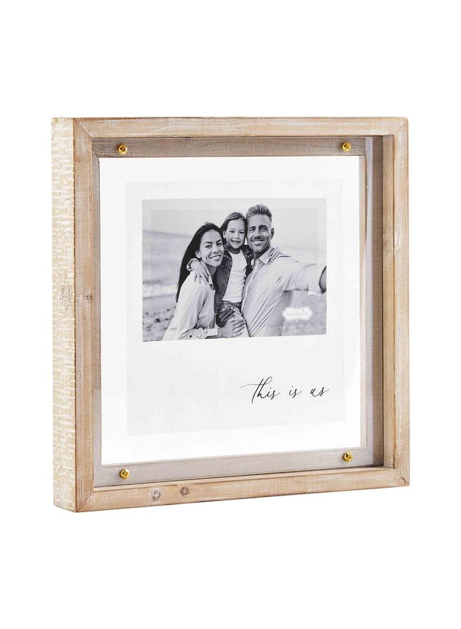 FAMILY WOOD AND BRASS FRAME