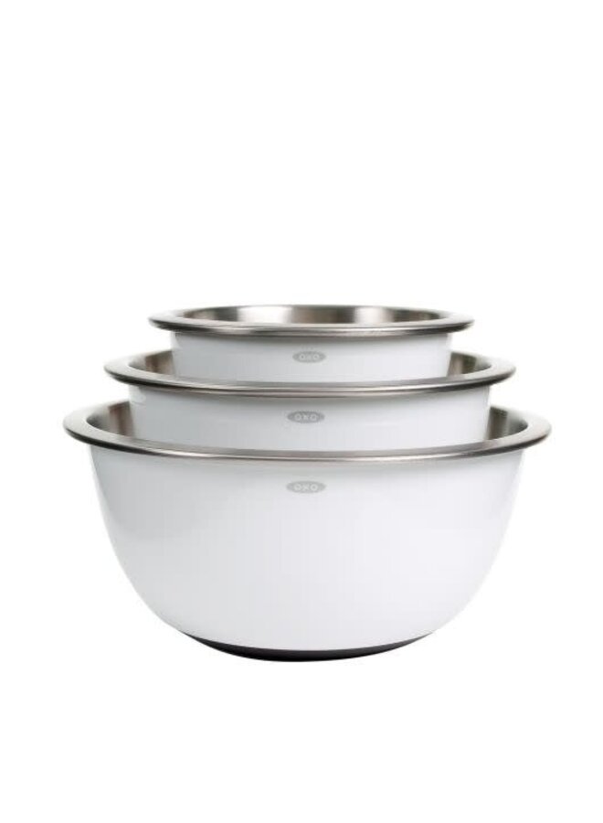 OXO GG 3 PIECE SS INSULATED MIXING BOWL SET WHITE