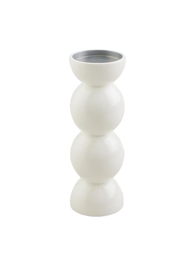 CLASSIC HOME WHT LACQUER CANDLESTICK
