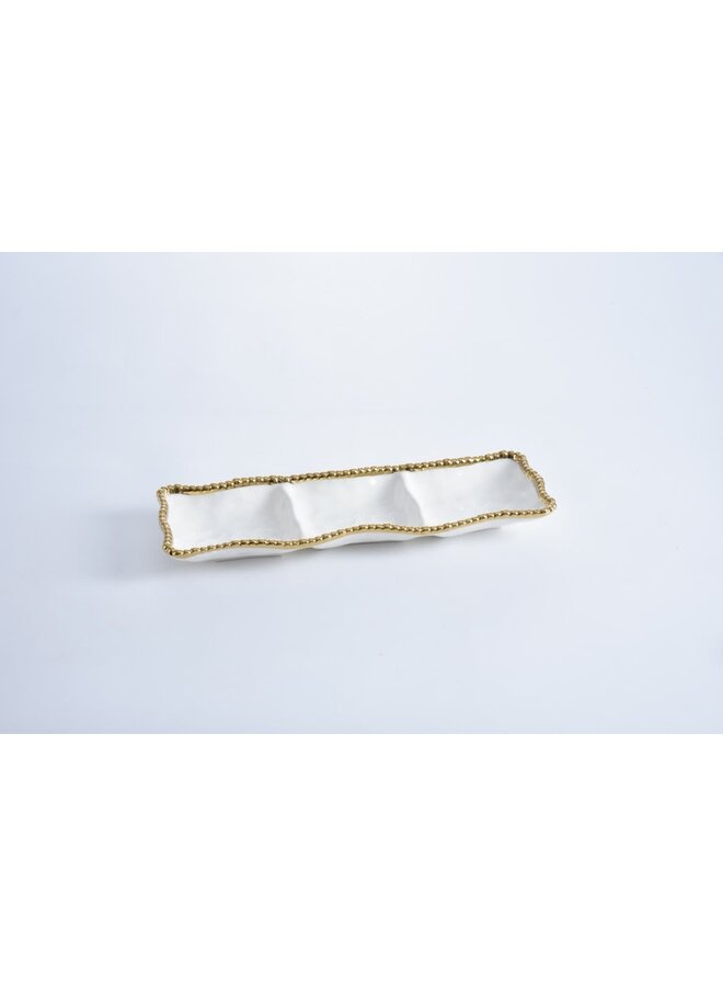 3-SECTION SERVING PIECE GOLD