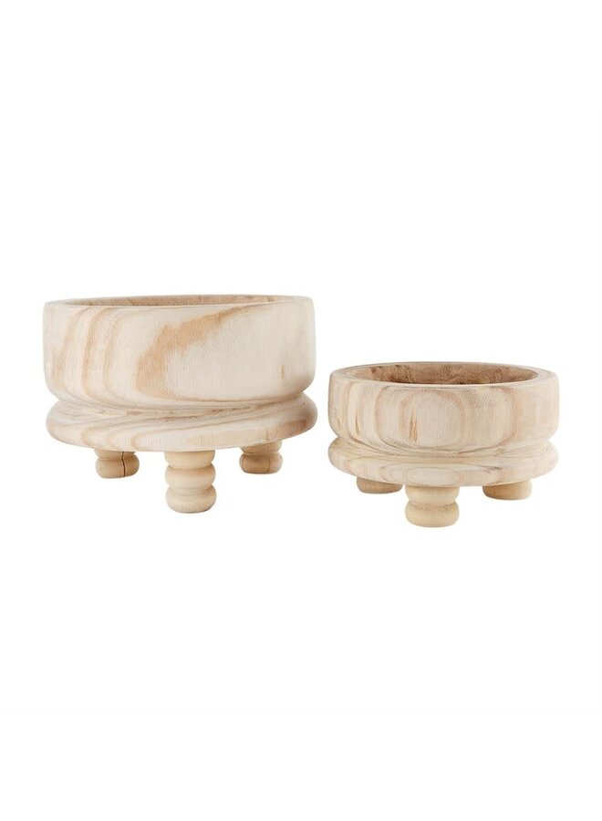 WOODEN FOOTED BOWL