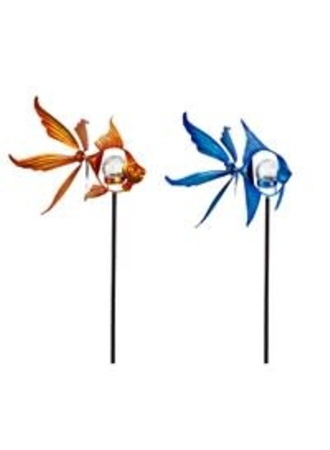 38'' SOLAR FISH STAKED WIND SPINNER