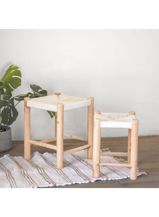 COTTON ROPE WOVEN STOOL