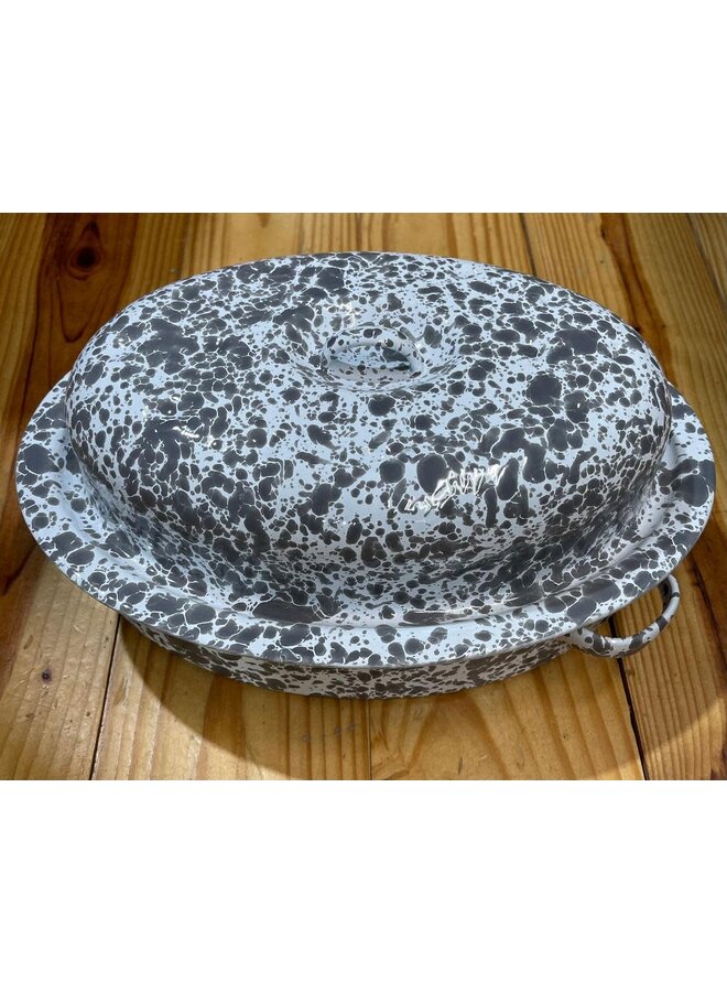 Oval Roaster Large Grey Marble