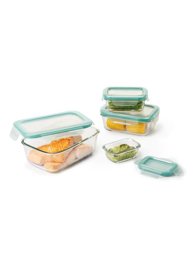 OXO 8 PC SMART SEAL GLASS RECTANGLE CONTAINER