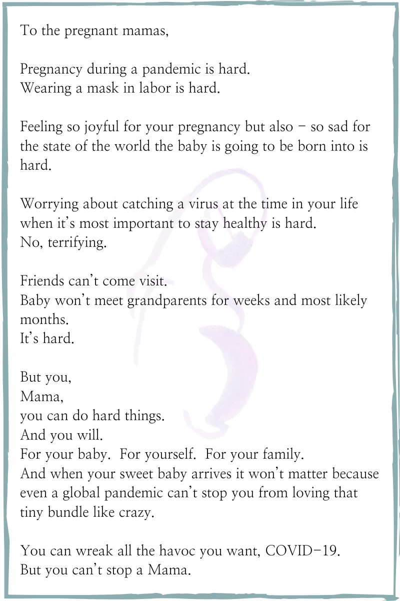 Letter to a pregnant woman during covi19