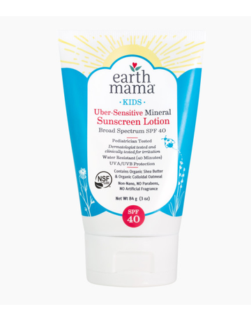 Earth Mama Organics Earth Mama Organics - Kids Uber Sensitive Mineral Sunscreen SPF 40