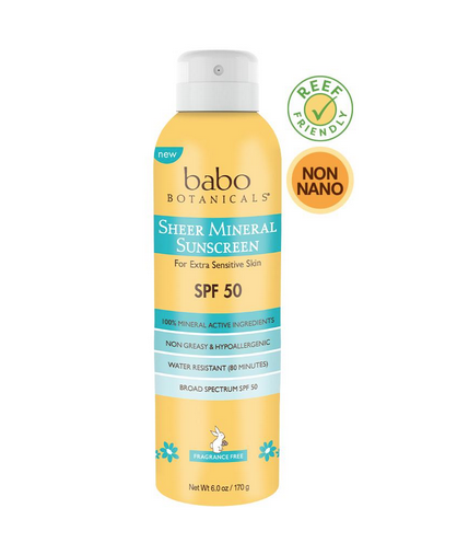Babo Botanicals Babo Botanicals - Sheer Mineral Sunscreen Spray 50SPF 6oz.