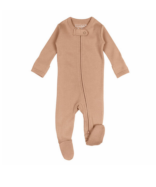 L'ovedbaby L'ovedbaby - Organic Zipper Footed Overall Nutmeg Preemie-NB