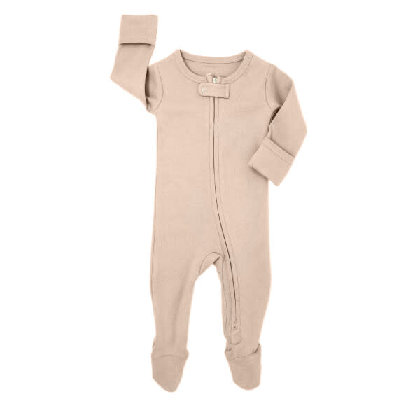 L'ovedbaby L'ovedbaby - Organic Zipper Footed Overall Oatmeal 0-3