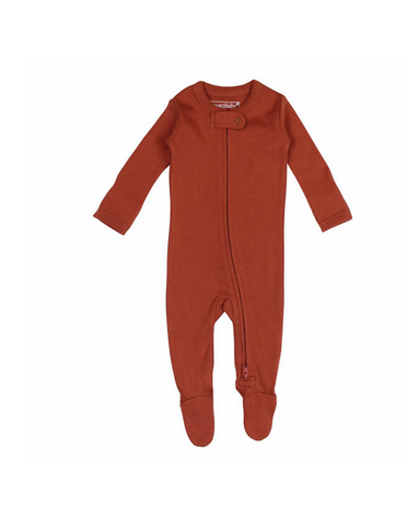 L'ovedbaby L'ovedbaby - Organic Zipper Footed Overall Cinnamon Preemie-NB