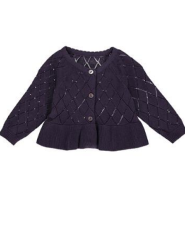 Musli Musli - Knit Rib Cardigan Dark Lilac 6-9