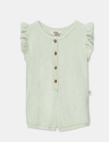 Cozmo My Little Cozmo - Toweling Ruffle Jumpsuit Green 6-9