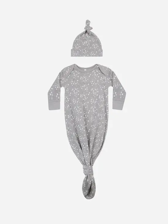 Rylee + Cru Inc. Rylee + Cru - Knotted Baby Gown + Hat Set