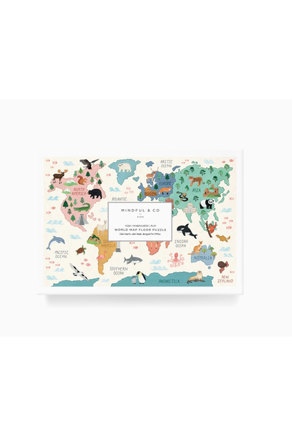 Mindful and Co Kids - World Map Floor Puzzle