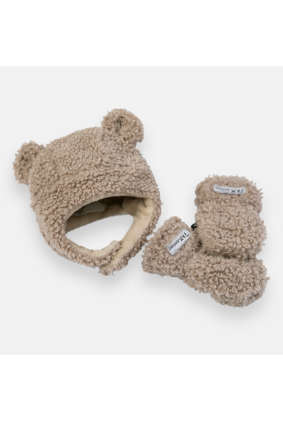 7 A.M. Enfant - Teddy Hat & Mittens Set