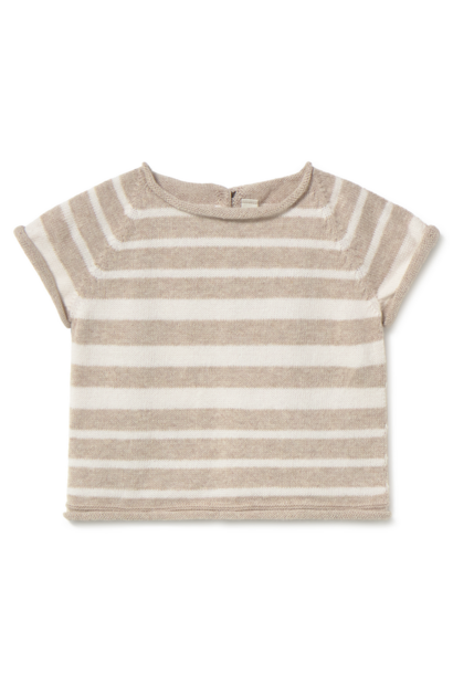 Li + Me - Irregular Striped Knit Tee Shirt