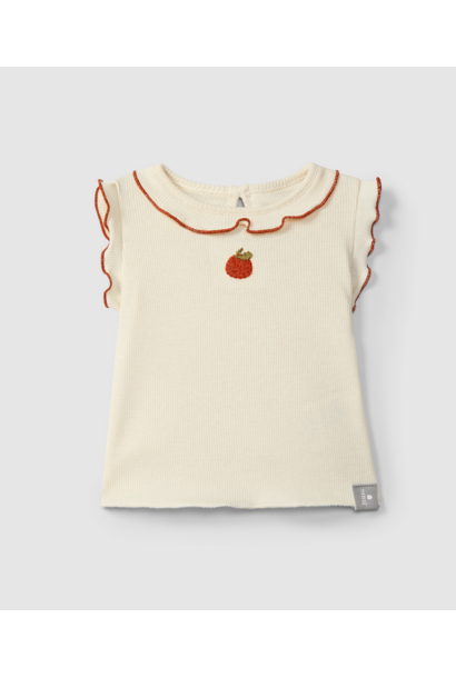 Snug - Embroidered Ribbed Cap Sleeve Top