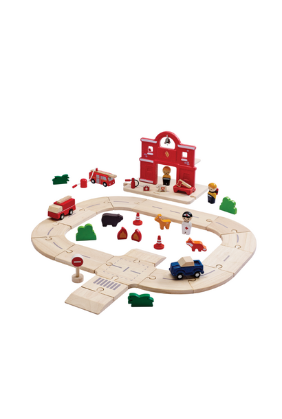 Plan Toys - Fire & Rescue Roadway Playset