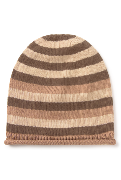 Li + Me - Knit Striped Plain Hat