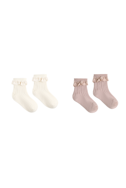 Rylee + Cru - Lace Trim Socks 2pck