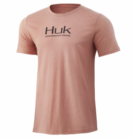 huk preformance fishing tee red med