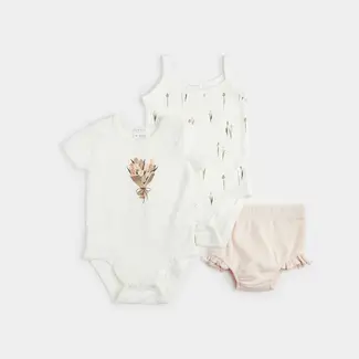 Tinycottons - Short Sleeve Onesie, Banana Comparsa - Charlotte et