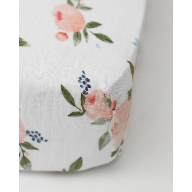 Little Unicorn Little Unicorn - Cotton Muslin Crib Sheet, Rose Bouquet