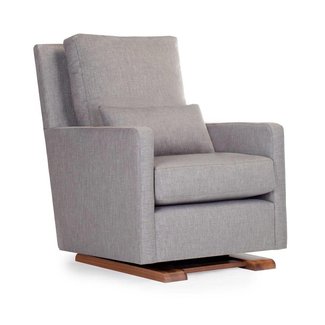 Monte Design Monte Como - Rocking Chair, Walnut Wood Base, Pebble Gray Fabric - Quick Ship Program