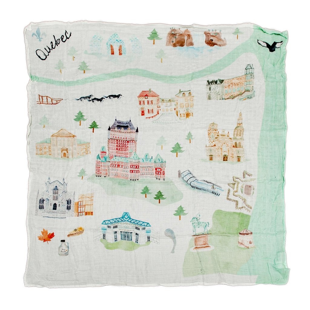 Loulou Lollipop Bamboo Swaddle, Quebec Charlotte et Charlie