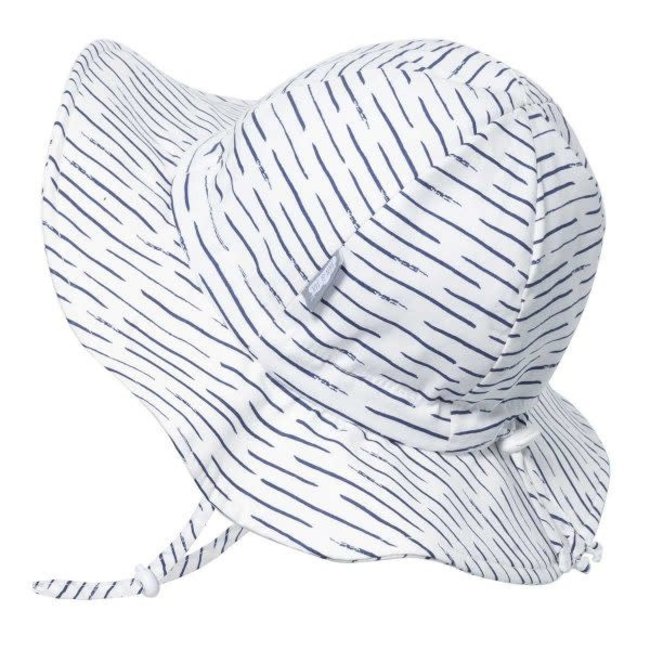 Jan & Jul Jan & Jul - Grow With Me Cotton Sun Hat, White with Waves